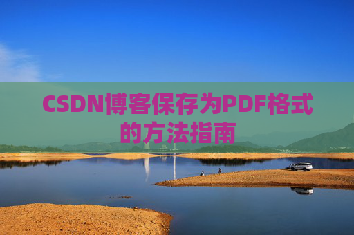 CSDN博客保存为PDF格式的方法指南